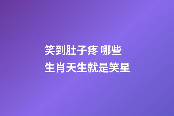 笑到肚子疼 哪些生肖天生就是笑星